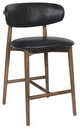 Ethan Leather Counter Stool, Antique Black