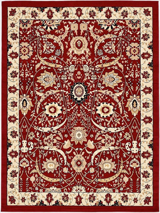 Country and Floral Kashan 9'x12' Rectangle Rouge Area Rug