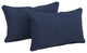 20"x12" Outdoor Spun Polyester Back Support Pillows, Set of 2, Azul