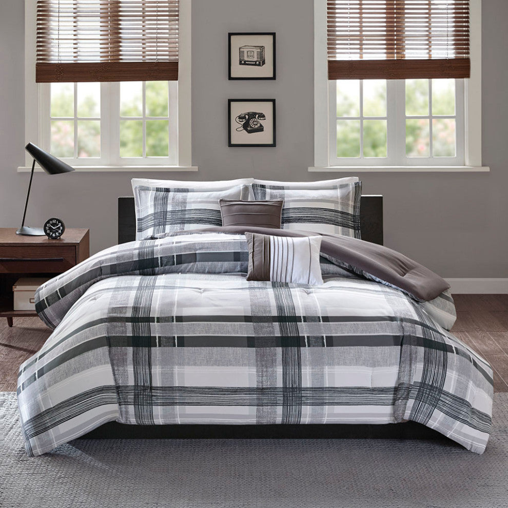 Intelligent Design Rudy Plaid Comforter Set, Black