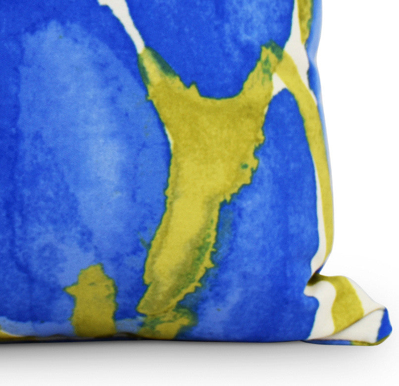Sunset Tulip Decorative Floral Throw Pillow, Blue, 26"