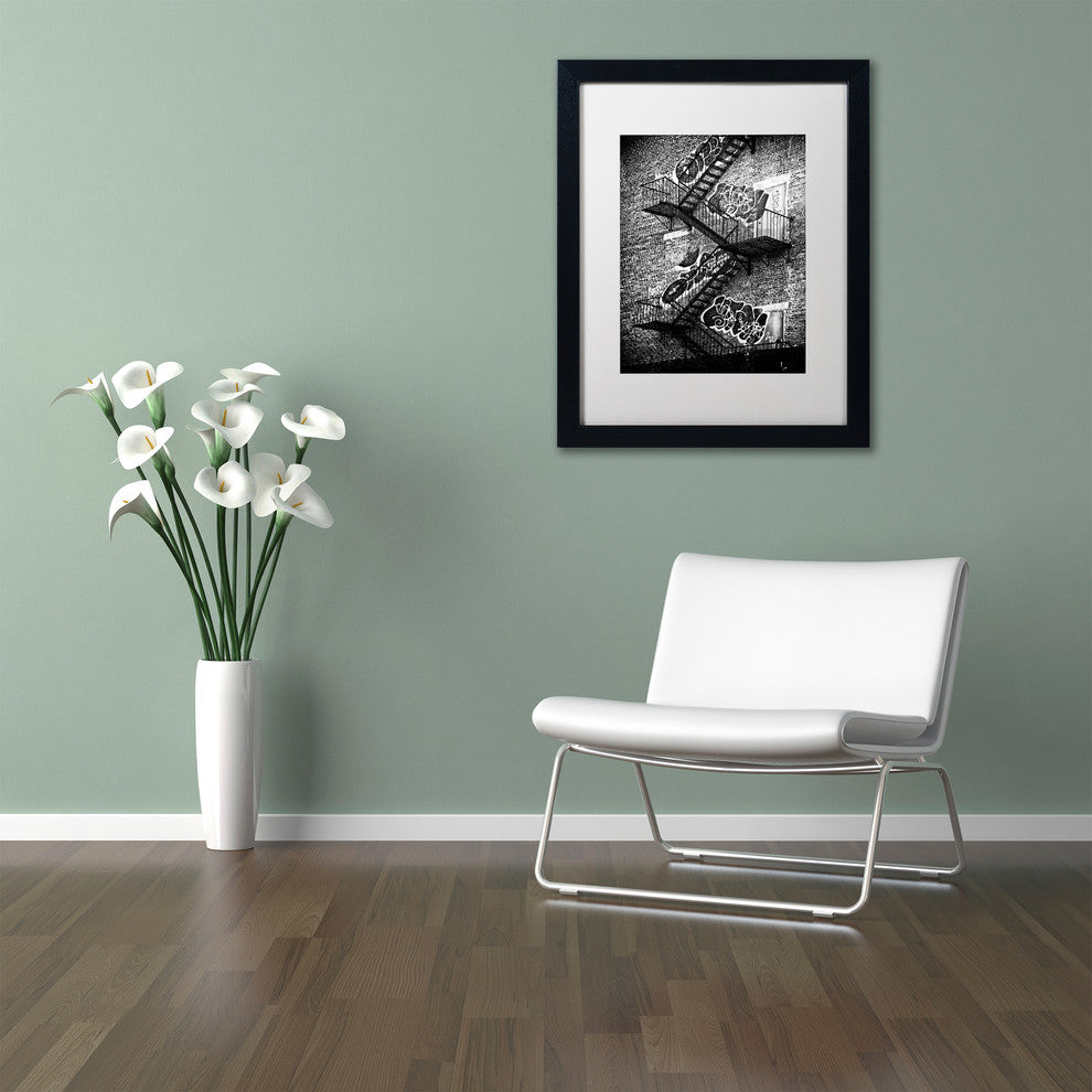 Philippe Hugonnard 'NYC Fire Escape', Black Frame, White Mat, 20x16