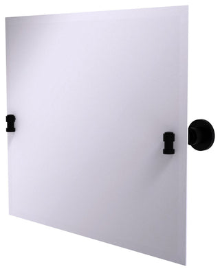 Washington Square Frameless Landscape Beveled Tilt Mirror, Matte Black