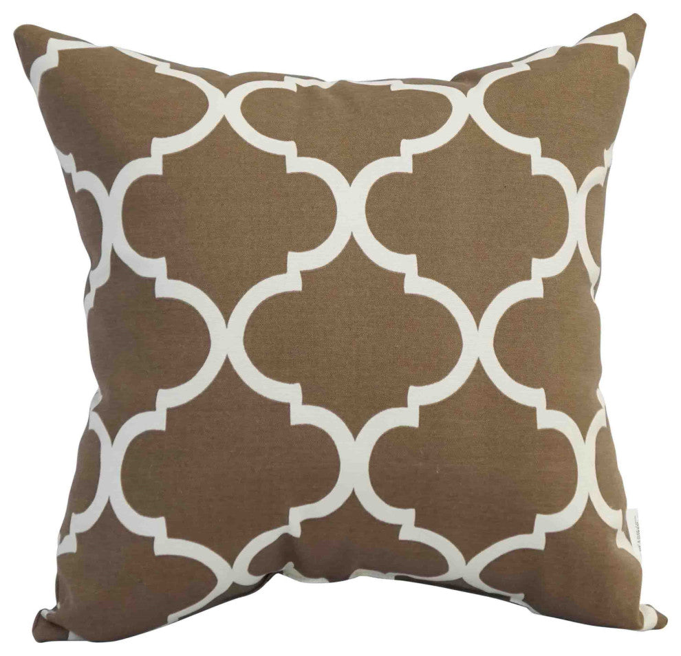 17" Square Polyester Outdoor Throw Pillows, Set of 4, Landview Mocha