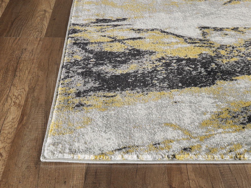 Abani Laguna LAG170A Modern Abstract Gold and Grey Area Rug