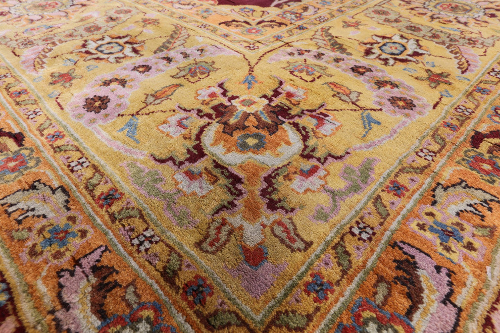 Hand-Knotted Persian Tabriz Wool Rug 9' 1" X 11' 11" Q9029