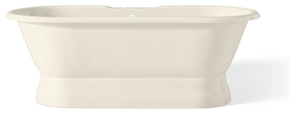 Cheviot Products Regal Cast Iron Bathtub With Pedestal Base and Faucet Holes