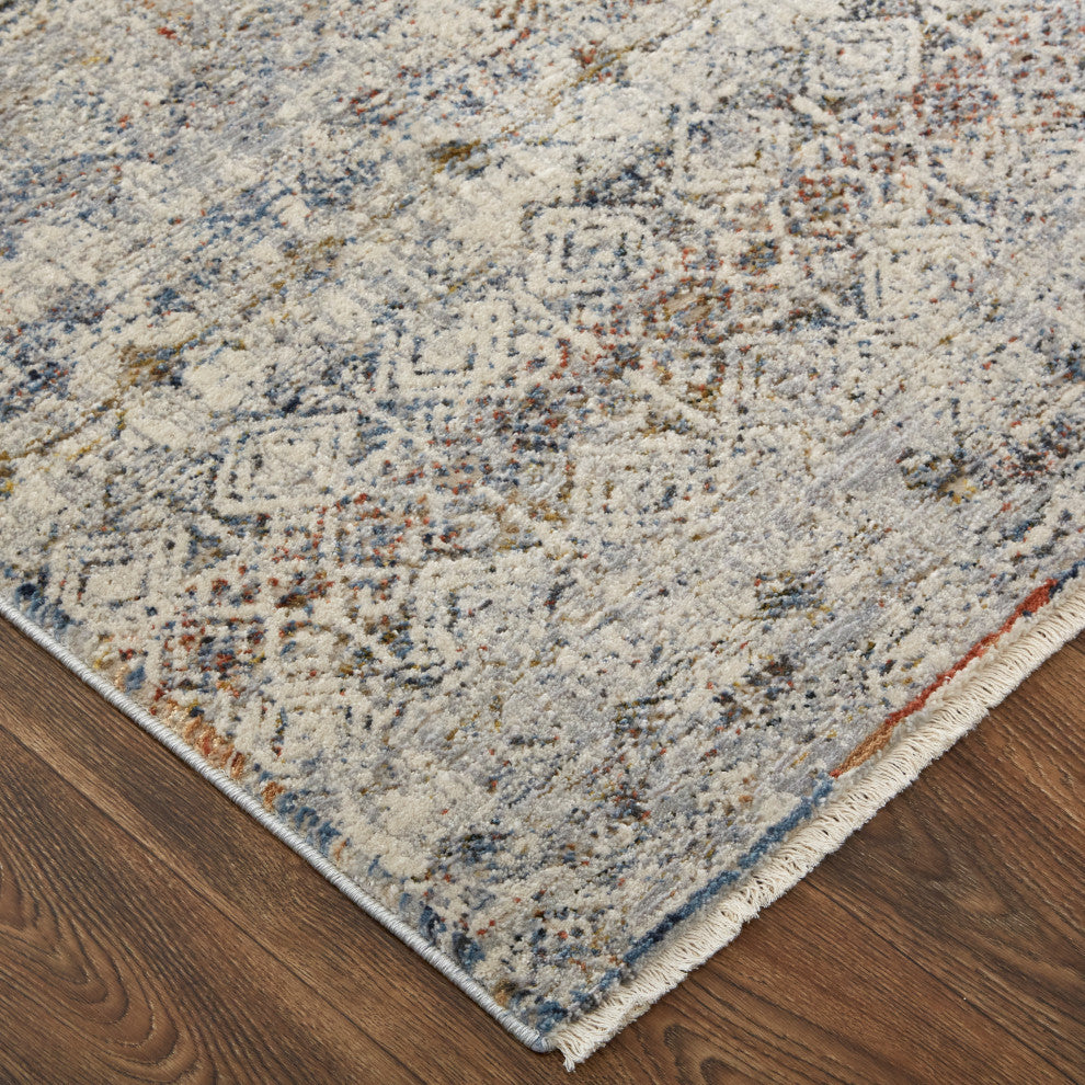 Weave & Wander Frencess Global Rug, Silver/Cotton, 7'-10" x 9'-6" Rug