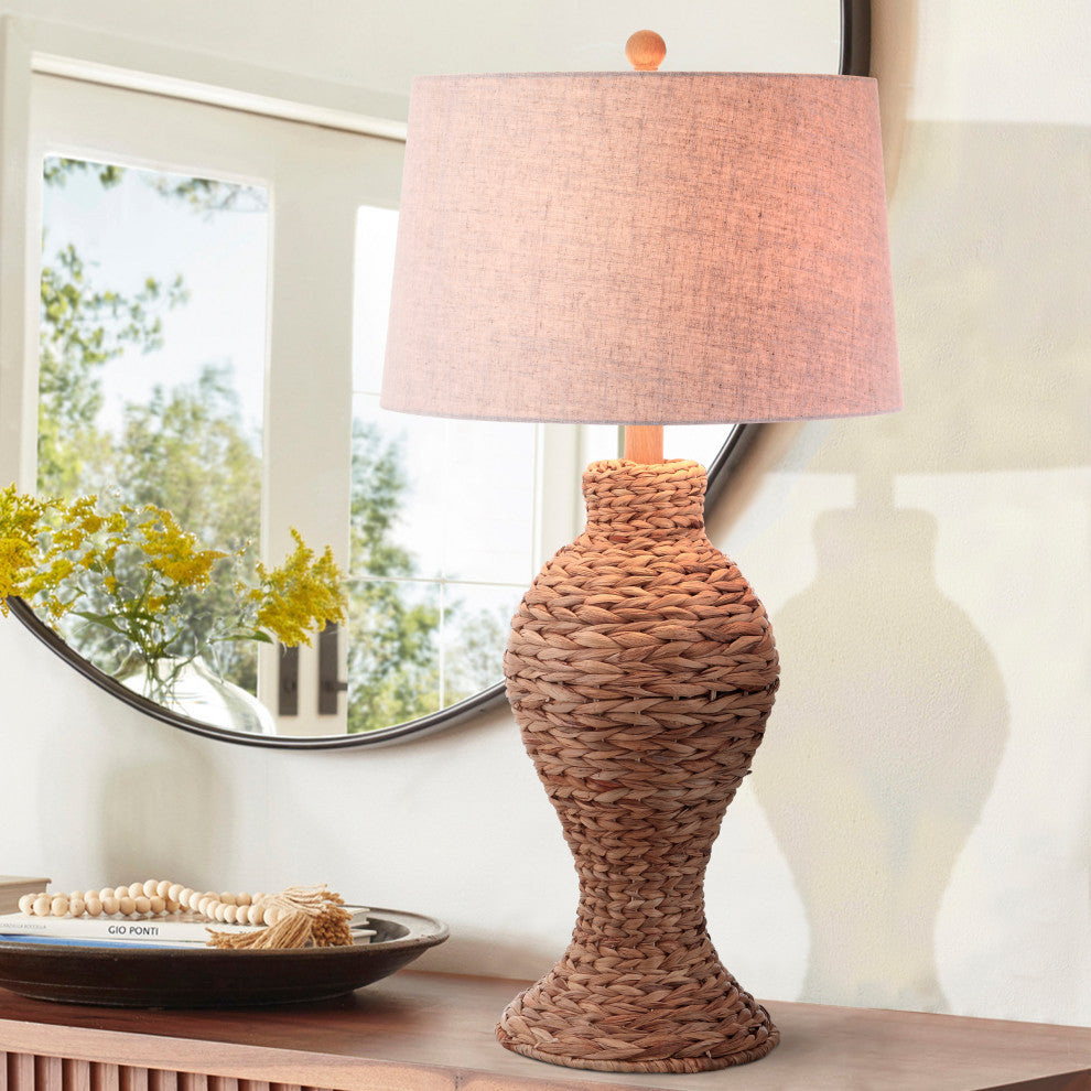 Elicia 31" Seagrass Weave Table Lamp, Natural