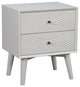 White Groovy 1 Drawer Wood Nightstand