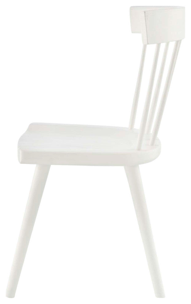 Side Dining Chair, Set of 2, White, Wood, Modern, Cafe Bistro Hospitality