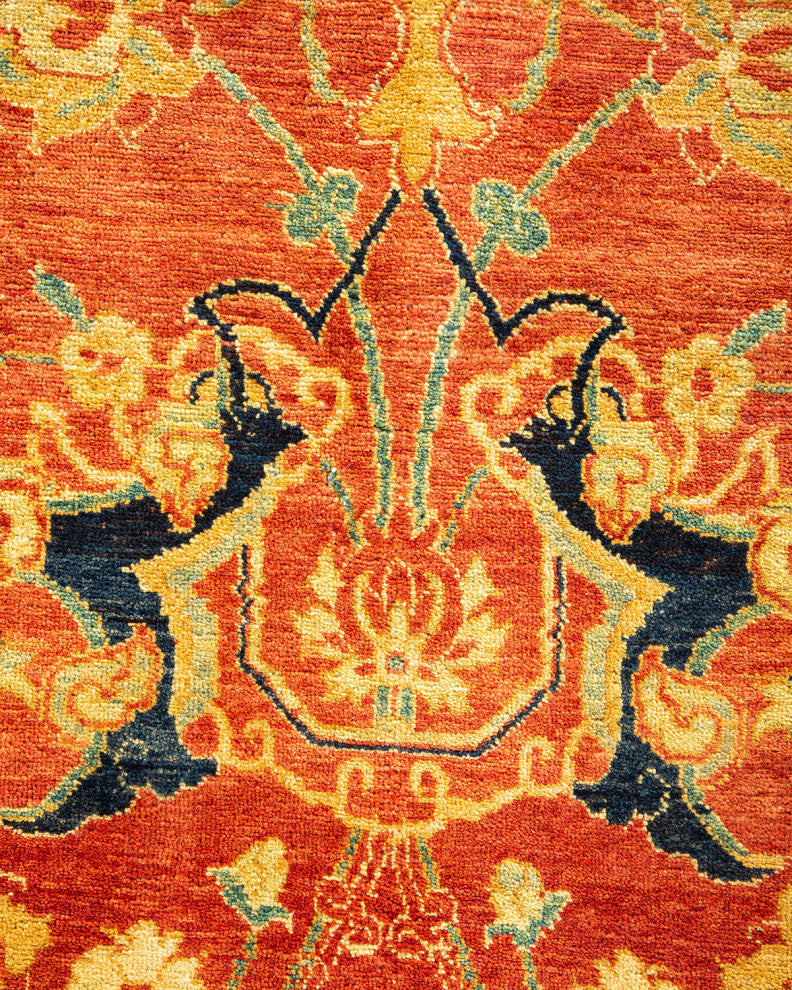 Mogul, One-of-a-Kind Hand-Knotted Area Rug Orange, 6' 1" x 9' 2"