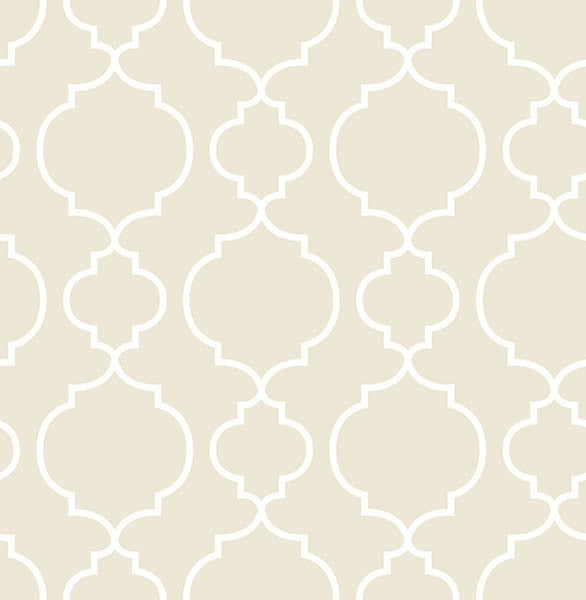 Modern Quatrefoil Wallpaper, Tan, Bolt