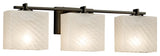 Fusion Era 3-Light Bath Bar, Rectangle, Bronze, Weave, LED