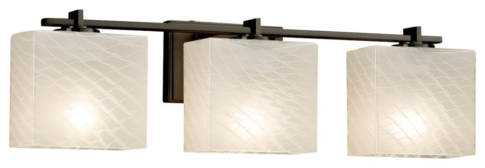 Fusion Era 3-Light Bath Bar, Rectangle, Bronze, Weave, LED