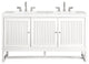 Athens 60" Double Vanity, Glossy White, Eternal Jasmine Pearl Quartz Top