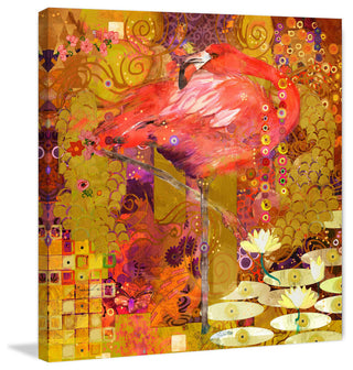 "Flamingo Mingle" Painting Print on Wrapped Canvas