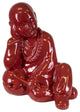 Pleasing Ceramic Sitting Buddha Figurine, Red