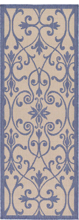 Rug Unique Loom Outdoor Botanical Blue Runner 2' 2 x 6' 0