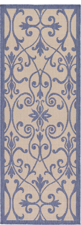 Rug Unique Loom Outdoor Botanical Blue Runner 2' 2 x 6' 0