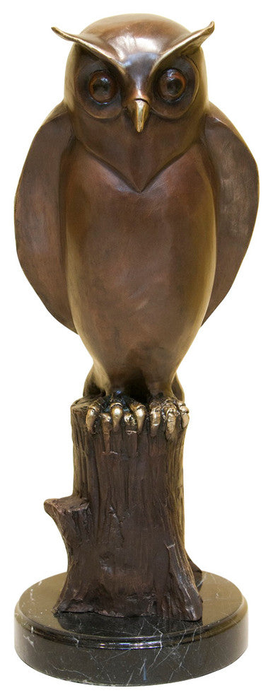 29" Eagle Perched on a Branch With Marble Base Sculpture