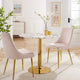 36" Dining Table, Round, White Gold, Metal, Modern Cafe Bistro Hospitality