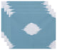 Hol-I-Kat, Holiday Ikat Print Placement, Light Blue, Set of 4