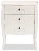 Classic and Traditional White Finished Wood 3-Drawer Storage Cabinet