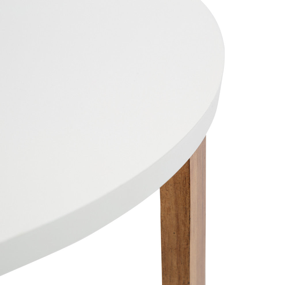 Rioux Wood Coffee Table, White/Natural 26x26x18