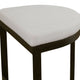 Luxe Modern Black Iron Counter Bar Stool Cushion Half Moon Off White Round Open