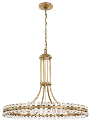 Crystorama Clo-8899-Ag Clover 12 Light Aged Brass Chandelier