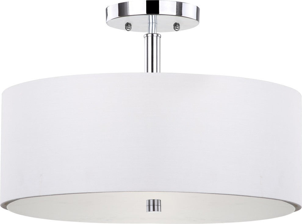 Safavieh Clara Ceiling Drum Light, Chrome
