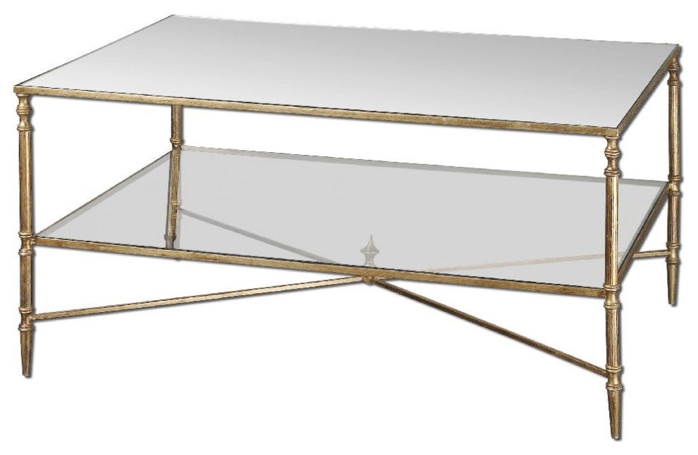 Uttermost Henzler 38 x 19" Mirrored Glass Coffee Table