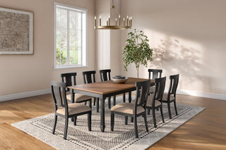 Traditional Wood Kitchen Extension Dining Table and 8-Chairs, Black