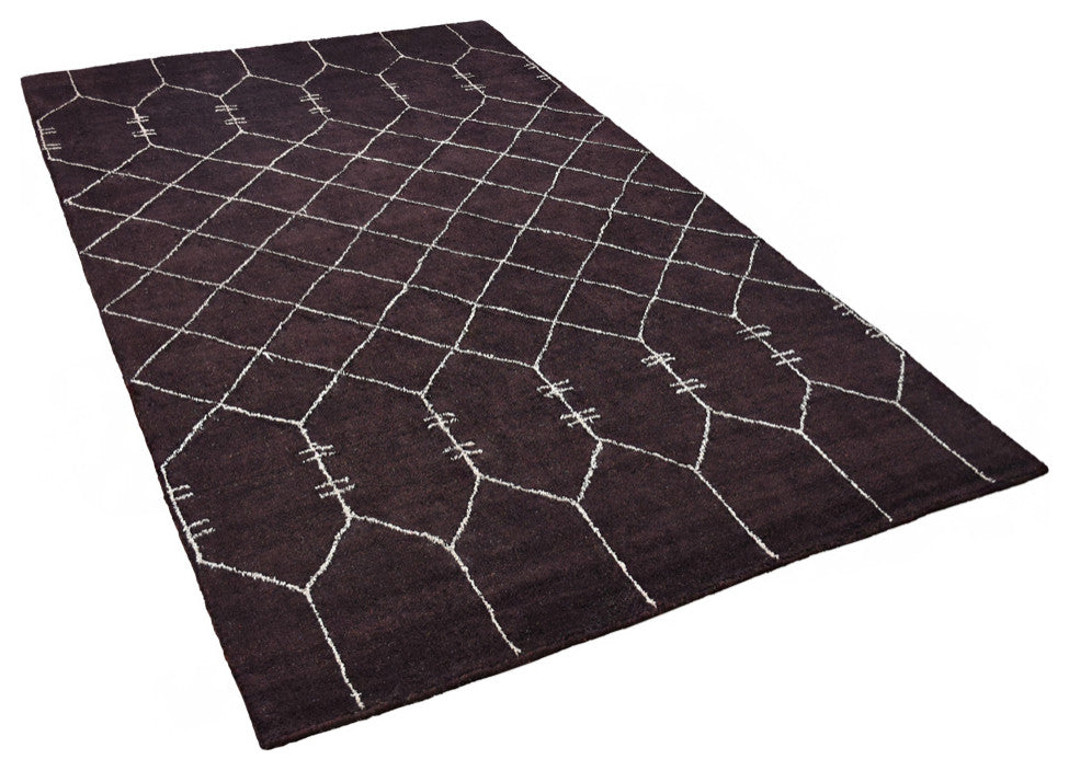 HAND KNOTTED LOOM SILK AREA RUGS-6'x9',Rectangle,Brown Beige,Contemporary