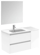 36" Vanity Set with Mirror and Sink Sansa by Royo, White, 44"