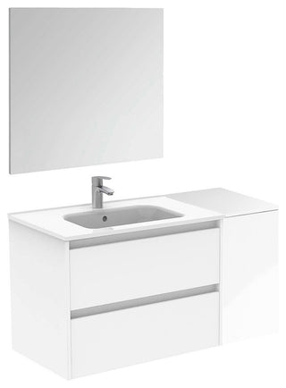 36" Vanity Set with Mirror and Sink Sansa by Royo, White, 44"