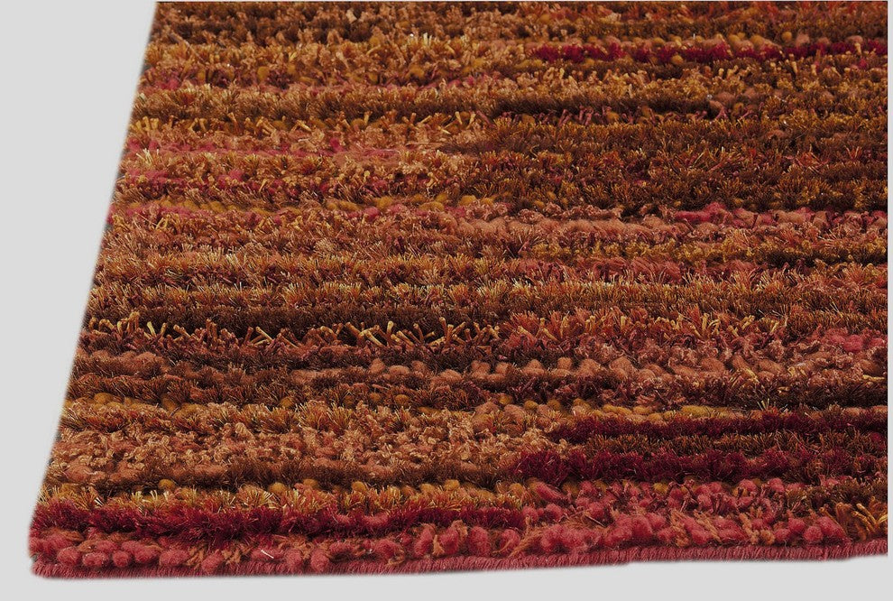Hand Woven Rust Wool Area Rug