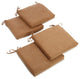 20"x19" Polyester Chair Cushion, Set of 4, Saddle Brown