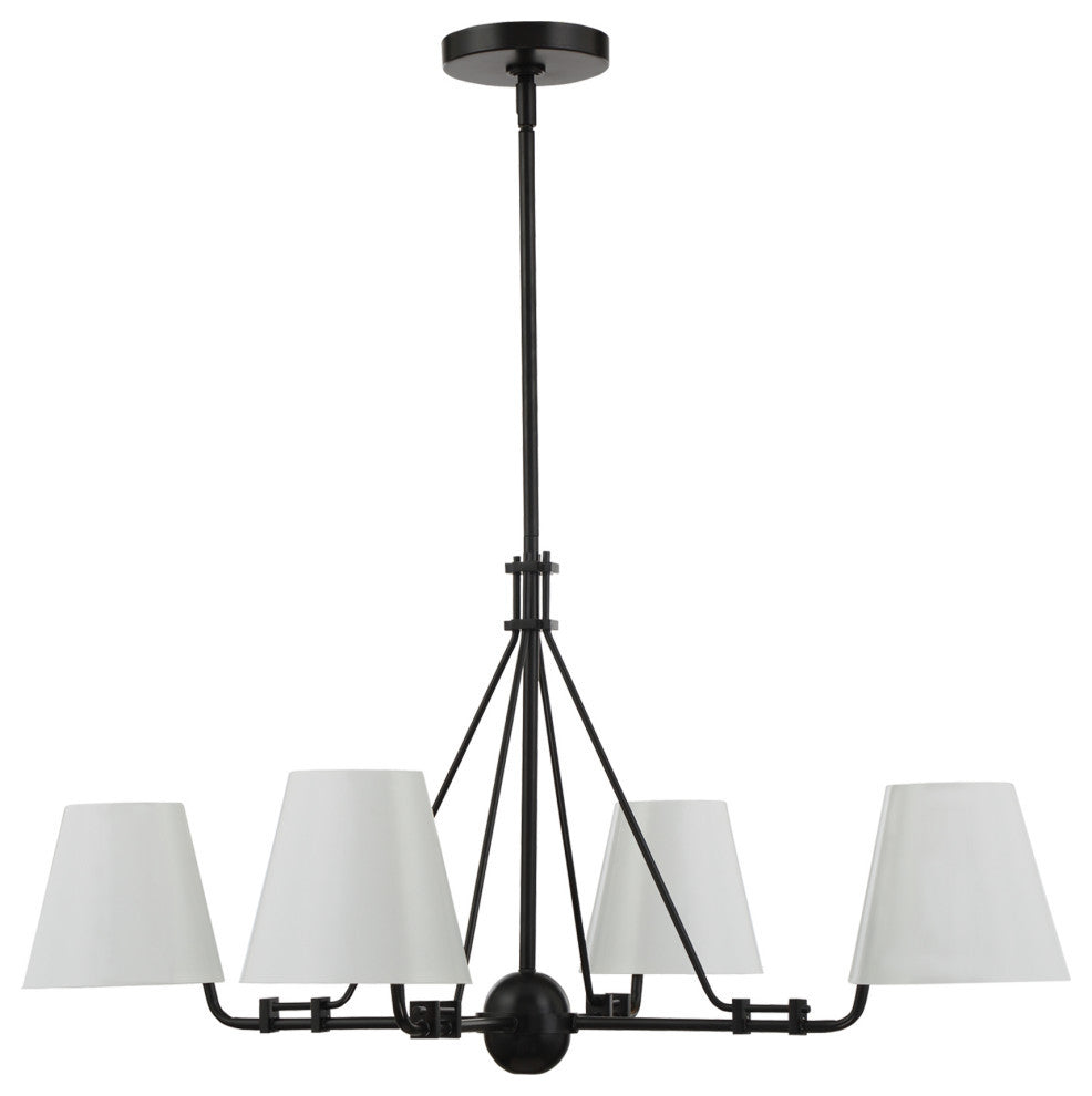 Crystorama XAV-B8304-MK, 4-Light Chandelier, Matte Black