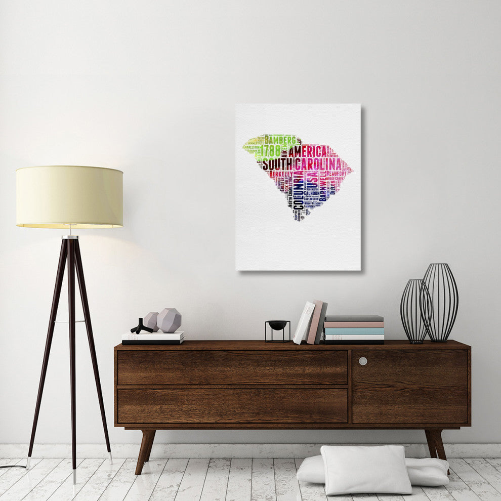"South Carolina Watercolor Word Cloud" Fine Art Print
