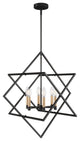 Modern Black 6-Light Geometric Lantern Hanging Light Fixture