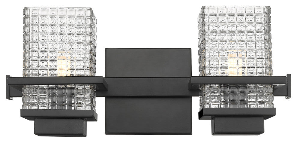 Innovations 310-2W-BK-CL 2-Light Bath Vanity Light, Black