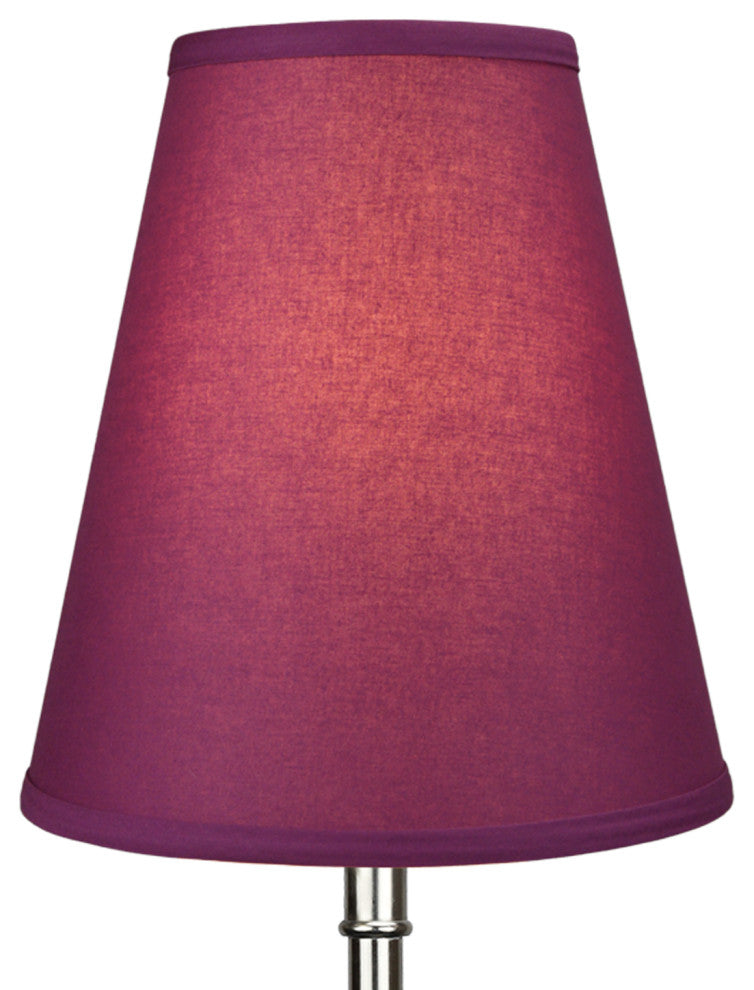 Fenchel Shades 6"x11"x12" Brass Spider Attachment Empire Lamp Shade, Linen Plum
