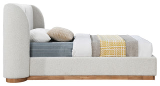 Jardin Boucle Fabric Full Bed, Cream, Twin