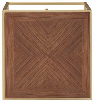 Raleigh Square End Table with Metal Base - Natural Finish, Gold Base