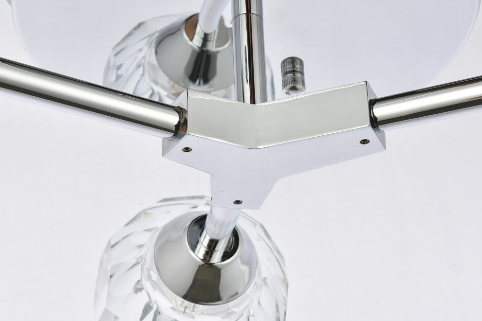 3 Light Flush Mount, Chrome