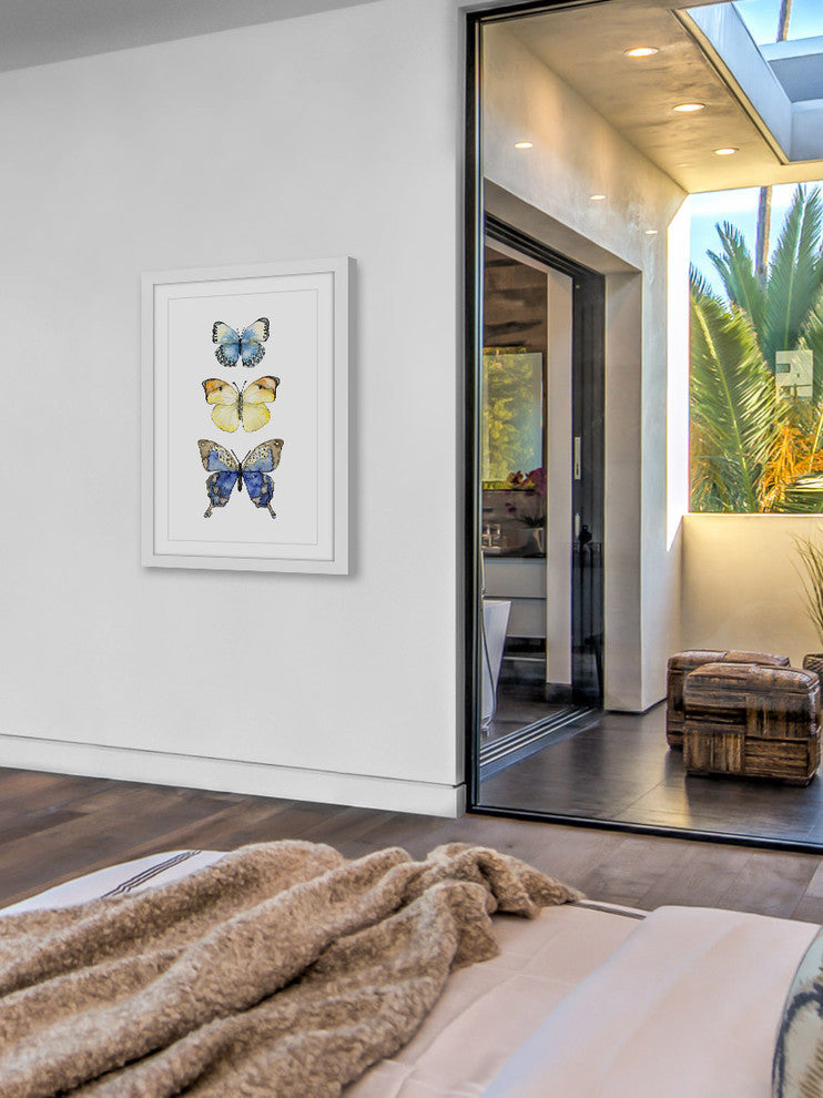 "Three Butterflies" Framed Print by Rachel Byler