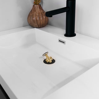 STYLISH Matte Black Pop-Up Bathroom Sink with Overflow Set of Two