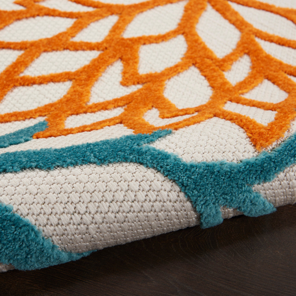 Nourison Aloha 12' x 15' Turquoise Multicolor Tropical Area Rug